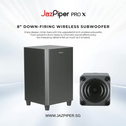 Jazpiper Pro X 2.1.2 Channel Karaoke Soundbar System | 240W All-in-One Home KTV with Wireless Subwoofer & UHF Mics